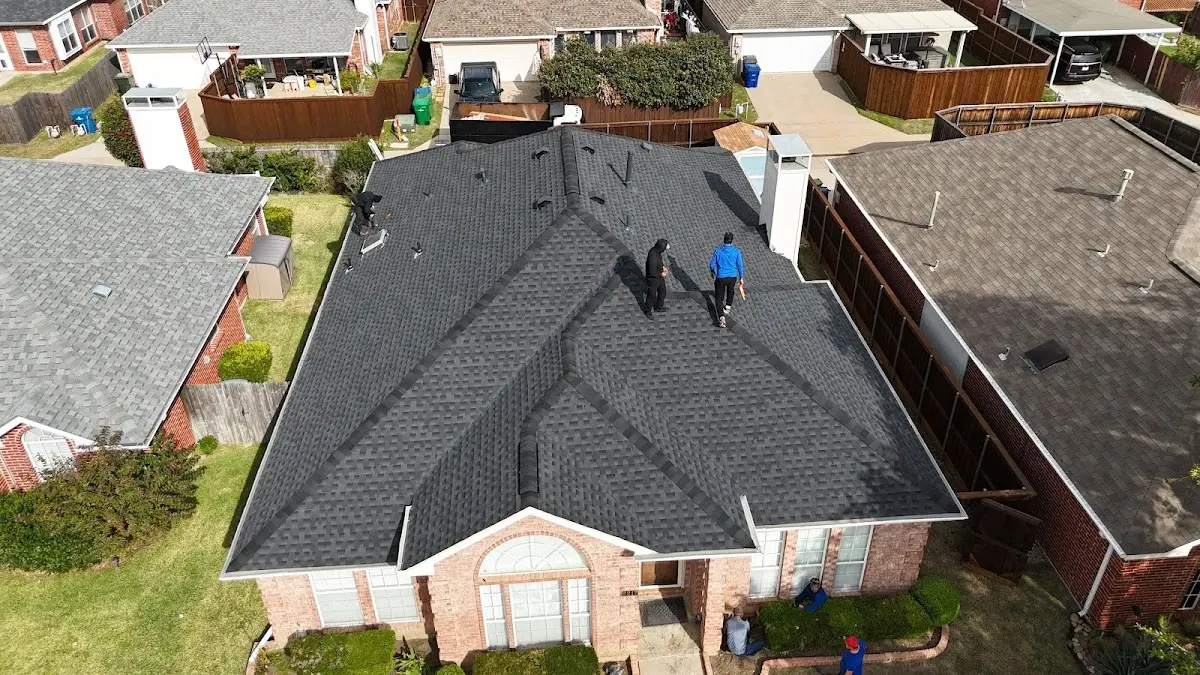 Slate & Tile Roof Repair work in progress on a Union City property